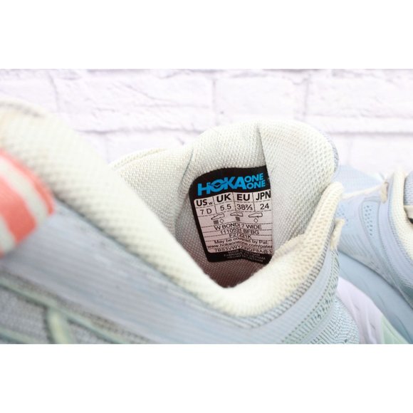 Hoka One One W Bondi 7 Gray Lunar Rock Mesh Breathable Running Shoes 7 D - Picture 7 of 8